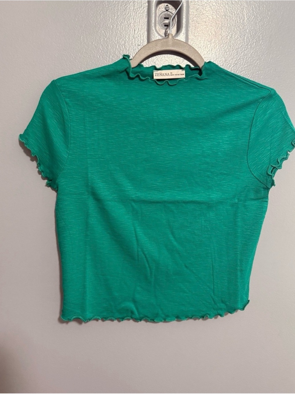 Women’s Green Wide-Leg Lounge Pants & Crop Top Set - Picture 5 of 6